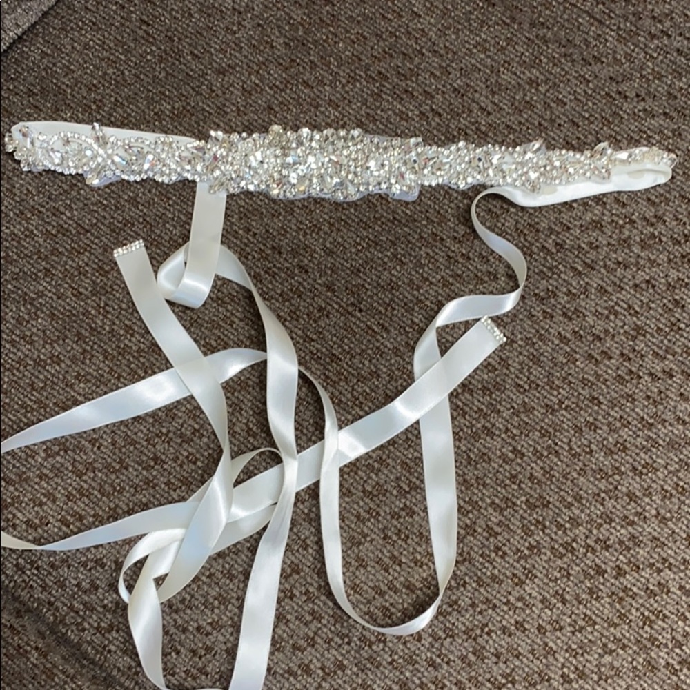 Beautiful blingy ivory bridal belt